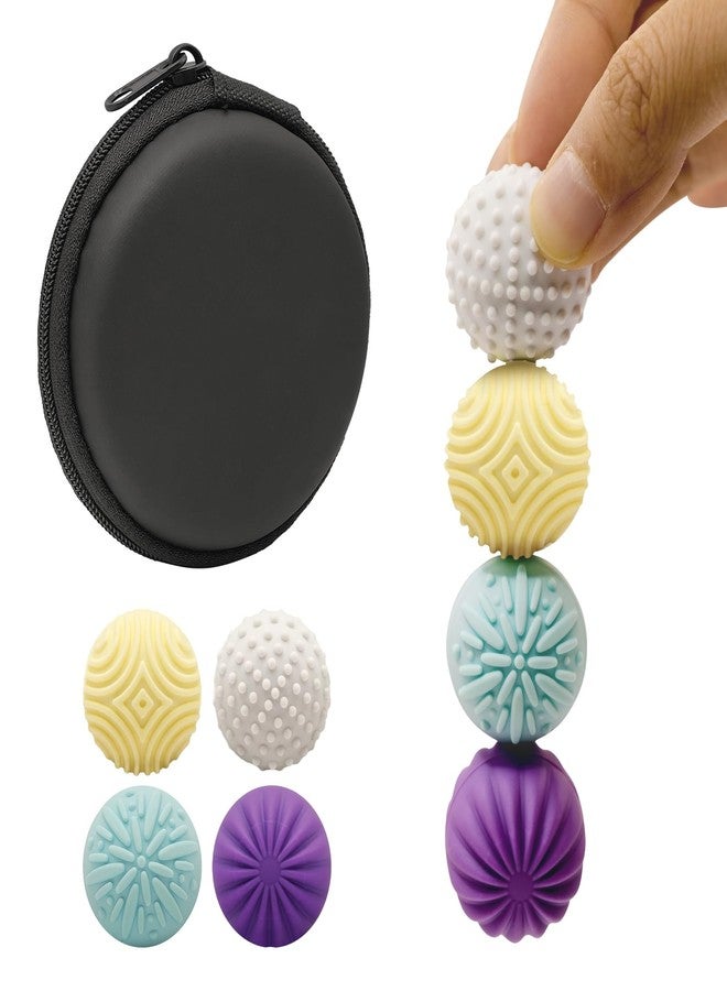 Beofinest Magnetic Stress Relief Balls with Silicone Shell, Fidget Toys, 4 Pieces of 1.17" Magnetic Balls for Adults, Desk Fidgets Toys for Office Stress/ Anxiety Relief, Holiday Stuffer Present - Image 1